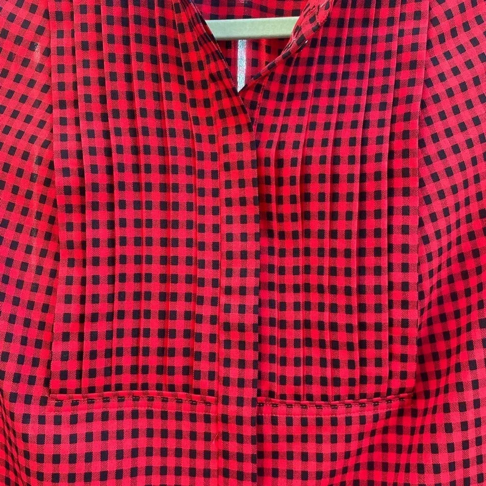 J.CREW GINGHAM TUXEDO BLOUSE
